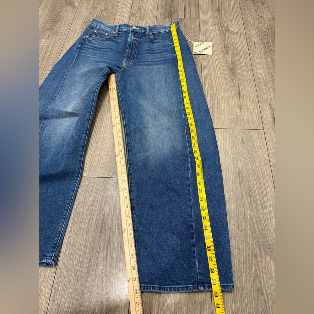 MOTHER High-Rise Straight Jeans in Medium Blue Wash - Picture 4 of 13